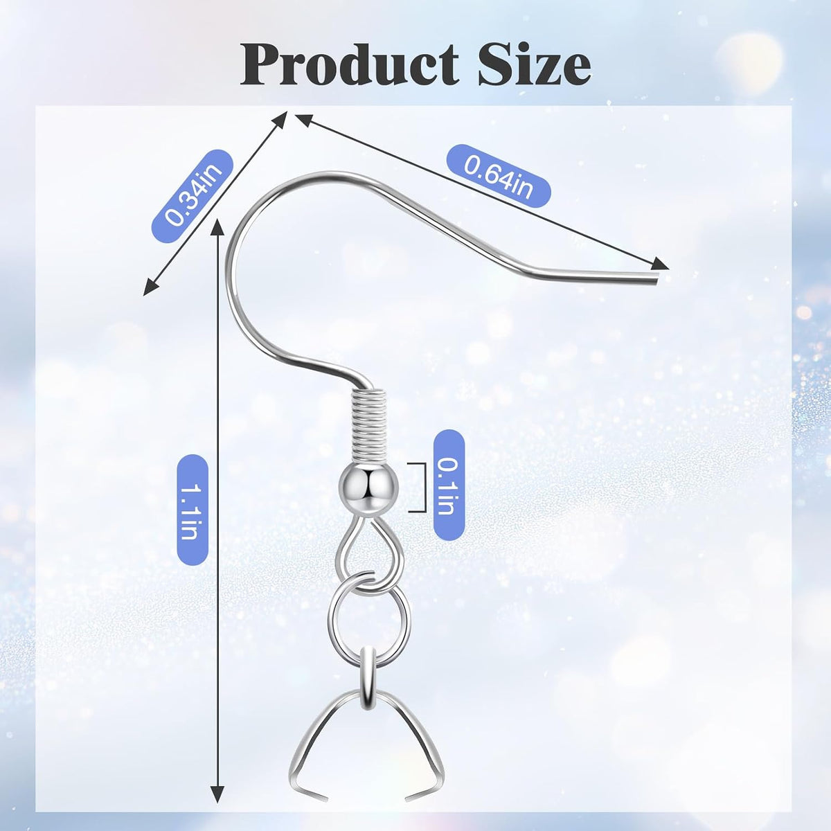 Earring Hooks 50 PCS/25 Pairs, Stainless Steel Ear Wires Fish Hooks