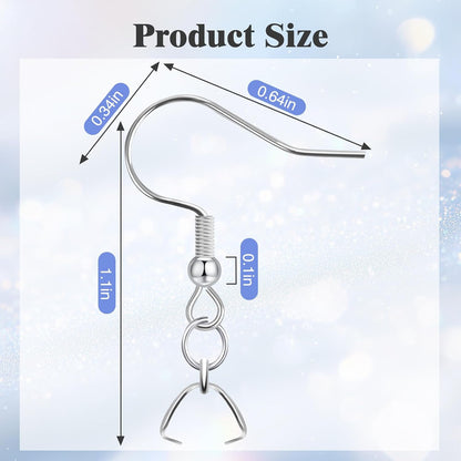 Earring Hooks 50 PCS/25 Pairs, Stainless Steel Ear Wires Fish Hooks
