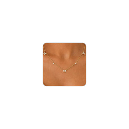 Dainty Silver Gold Necklaces for Women Cute Station Choker Simulated Diamond Necklace Simple Layering CZ Necklace Trendy Jewelry Gifts