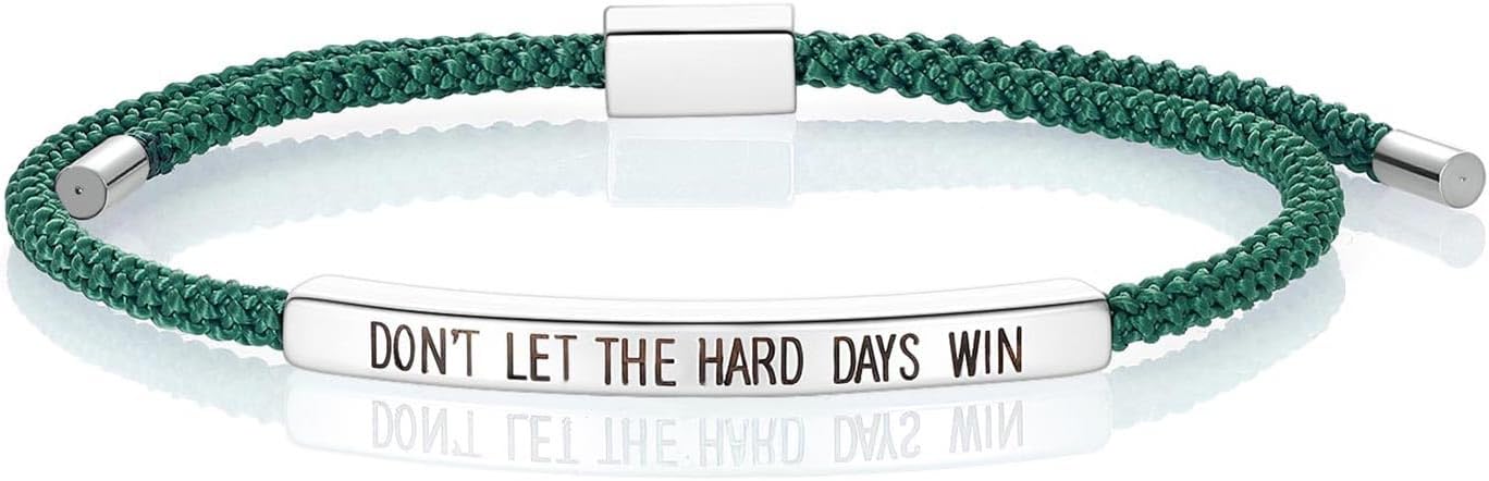 Dont Let The Hard Days Win Bracelet for Women Men, Handmade Braided Adjustable Wrap Stainless Steel To My Daughter/Best Friend Inspirational Gifts Ladies Jewelry