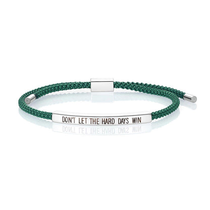 Dont Let The Hard Days Win Bracelet for Women Men, Handmade Braided Adjustable Wrap Stainless Steel To My Daughter/Best Friend Inspirational Gifts Ladies Jewelry