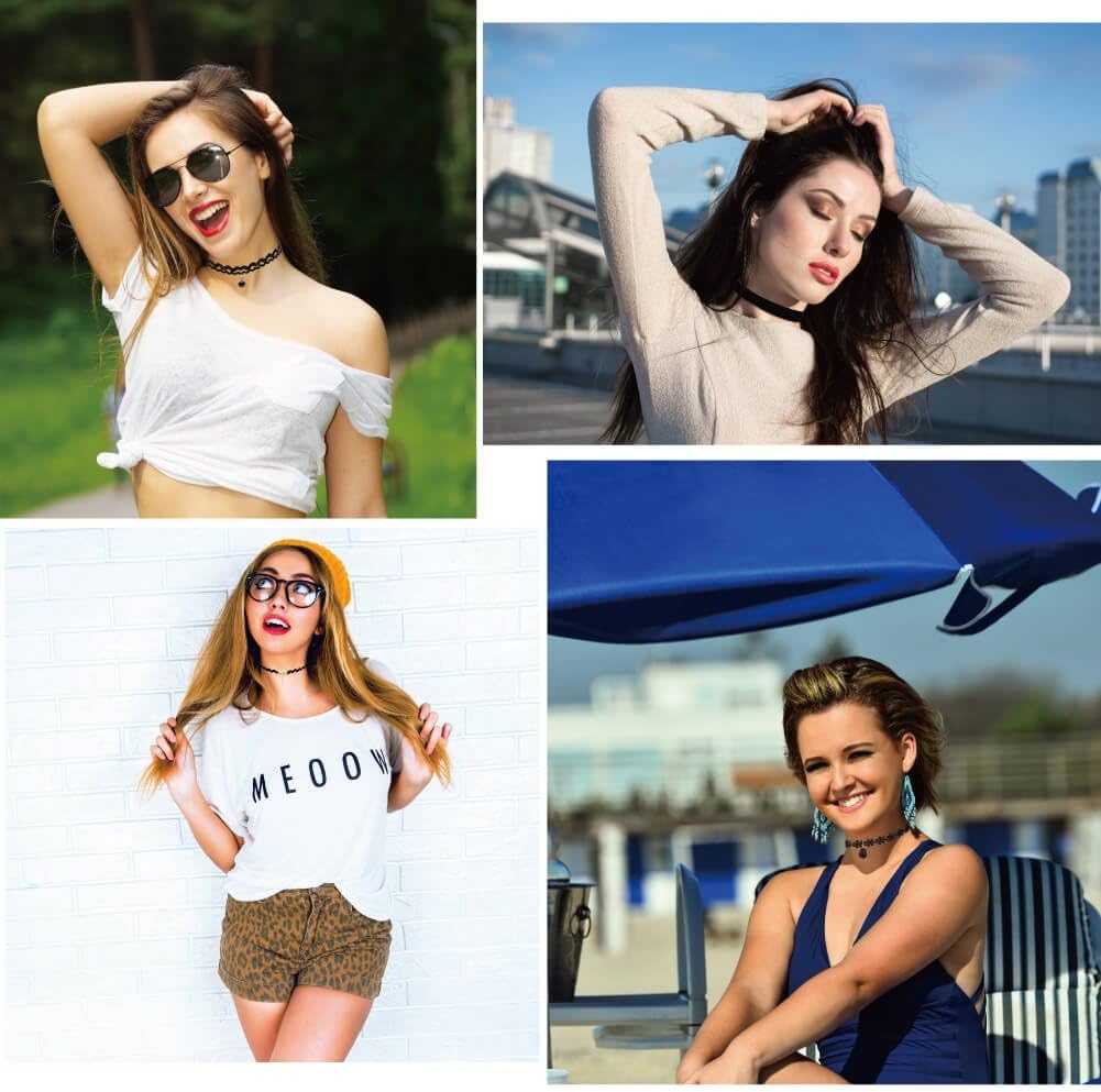 Black Choker Necklaces Set for Women