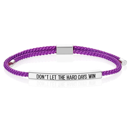 Dont Let The Hard Days Win Bracelet for Women Men, Handmade Braided Adjustable Wrap Stainless Steel To My Daughter/Best Friend Inspirational Gifts Ladies Jewelry