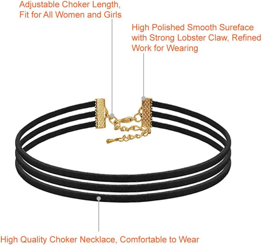Black Choker Necklaces Set for Women