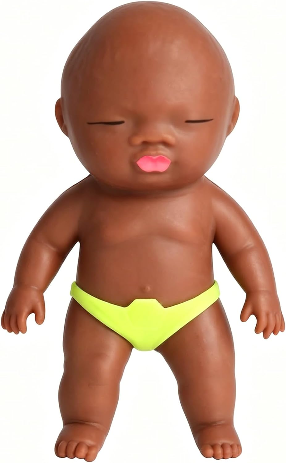 Squeeze Stress Doll Toy – 5.5" Soft Squeezable Fidget Toy, Cute Sparkly Sensory Decompression Doll for Adults, Portable Desk Decor & Anxiety Relief Gift (Brown)