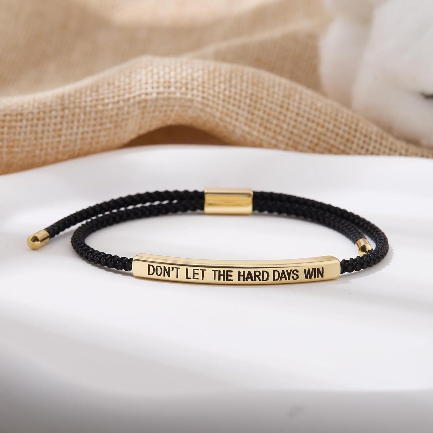 Dont Let The Hard Days Win Bracelet for Women Men, Handmade Braided Adjustable Wrap Stainless Steel To My Daughter/Best Friend Inspirational Gifts Ladies Jewelry