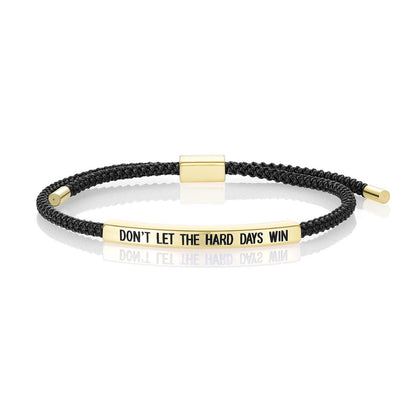 Dont Let The Hard Days Win Bracelet for Women Men, Handmade Braided Adjustable Wrap Stainless Steel To My Daughter/Best Friend Inspirational Gifts Ladies Jewelry