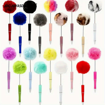 11pcs Creative Ball Bead Pen Style Furry Gift Pen New Multi-Color Bead Ballpoint Pen