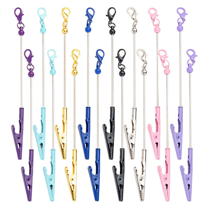 Set of 5/ 10pcs beadable blank bracelet helpers, beaded card clip, beadable blanks for handmade gifts, make your own card clips, beadable keychains