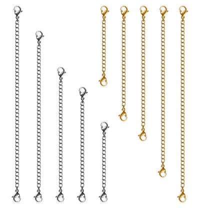 Necklace Extenders, 10 Pcs Stainless Steel Bracelet Anklet Extension Chains