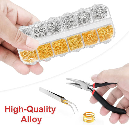 1200Pcs Jump Rings for Jewelry Making Supplies, Jewelry Pliers Set
