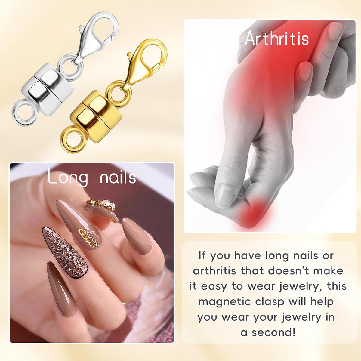 Magnetic Necklace Clasps and Closures with Lobster Clasp