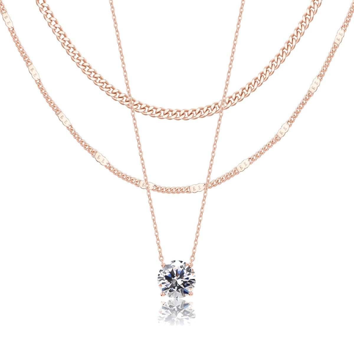 WomenGifts Layered Gold Necklaces for Women, 14K Gold Sterling Silver Plated Dainty Pendant Necklace Set Non Tarnish, Chunky Stackable Cuban Chain Choker, Trendy Birthstone Vacation Jewelry Gift
