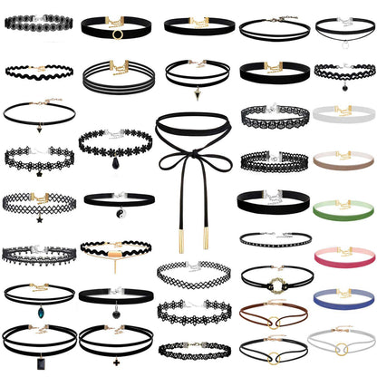 Black Choker Necklaces Set for Women