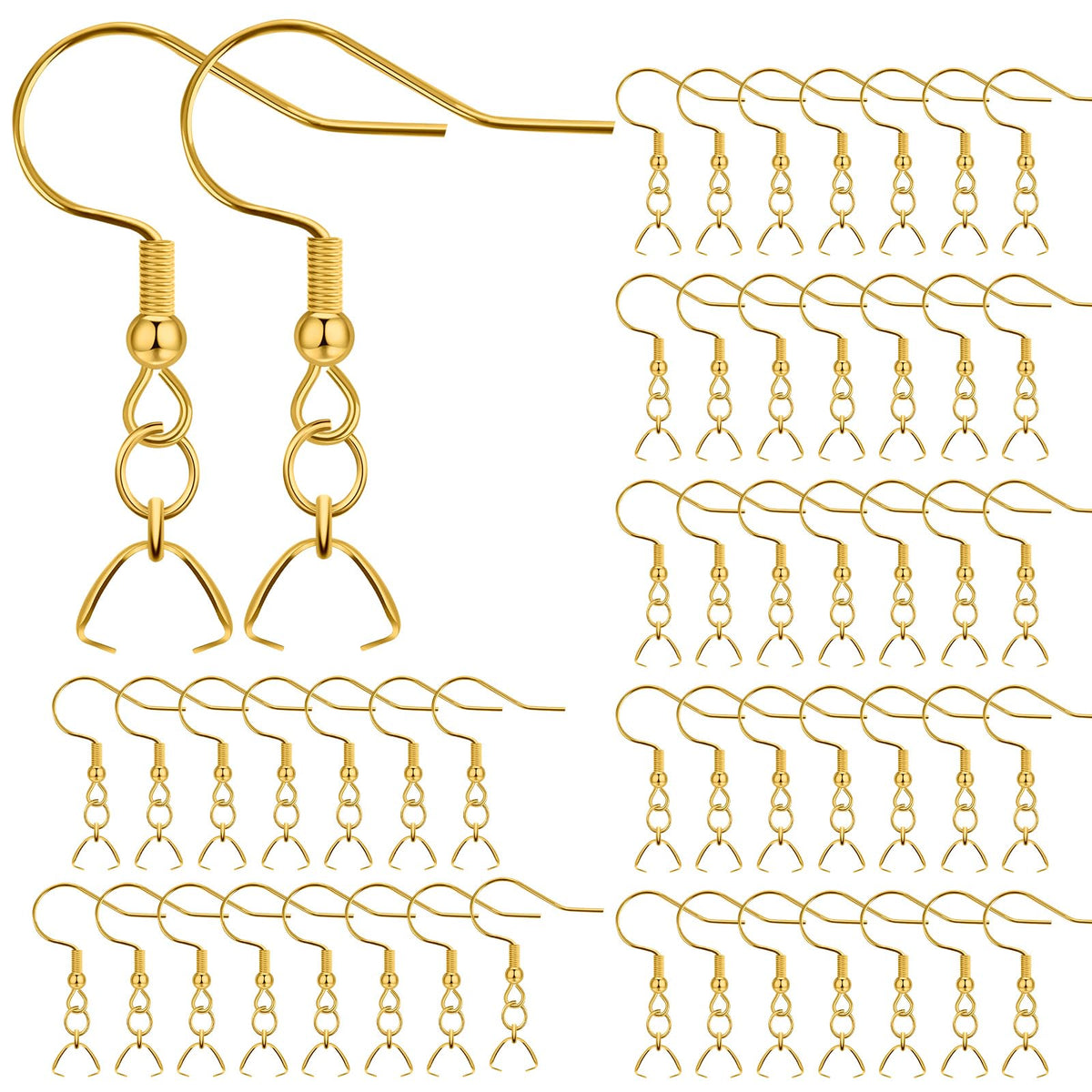 Earring Hooks 50 PCS/25 Pairs, Stainless Steel Ear Wires Fish Hooks