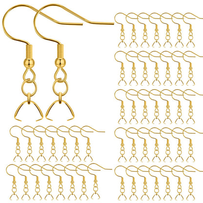 Earring Hooks 50 PCS/25 Pairs, Stainless Steel Ear Wires Fish Hooks