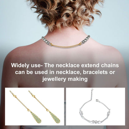 Necklace Extenders, 10 Pcs Stainless Steel Bracelet Anklet Extension Chains