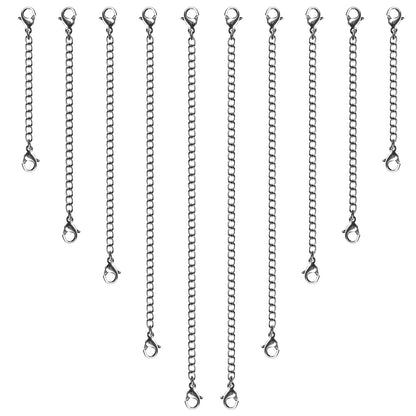 Necklace Extenders, 10 Pcs Stainless Steel Bracelet Anklet Extension Chains