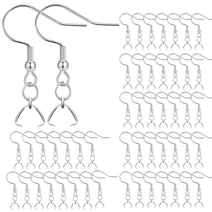 Earring Hooks 50 PCS/25 Pairs, Stainless Steel Ear Wires Fish Hooks