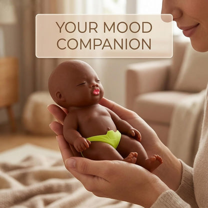 Squeeze Stress Doll Toy – 5.5" Soft Squeezable Fidget Toy, Cute Sparkly Sensory Decompression Doll for Adults, Portable Desk Decor & Anxiety Relief Gift (Brown)