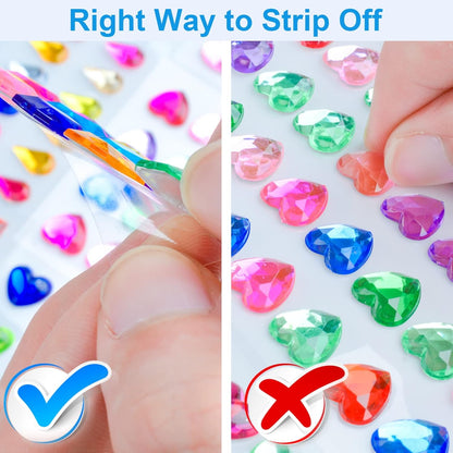 2102 Pcs Gems Stickers, Self Adhesive Gems, Bling Rhinestones