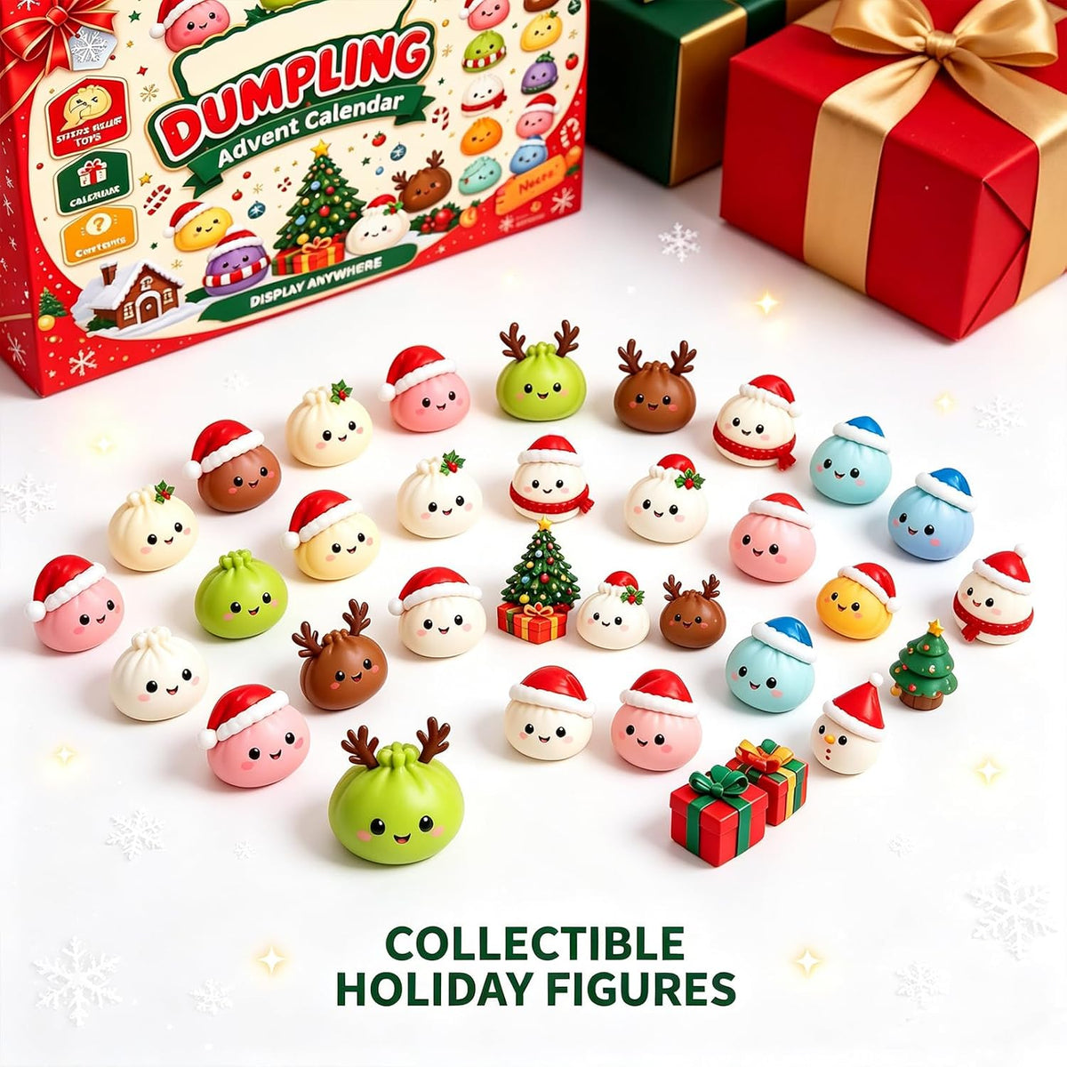 Christmas Squishy Advent Calendar 2026,24-Day Countdown to Christmas Decor,Mystery Squishy Advent Calendar for Adults,Stocking Stuffers, and Holiday Gifts;，D