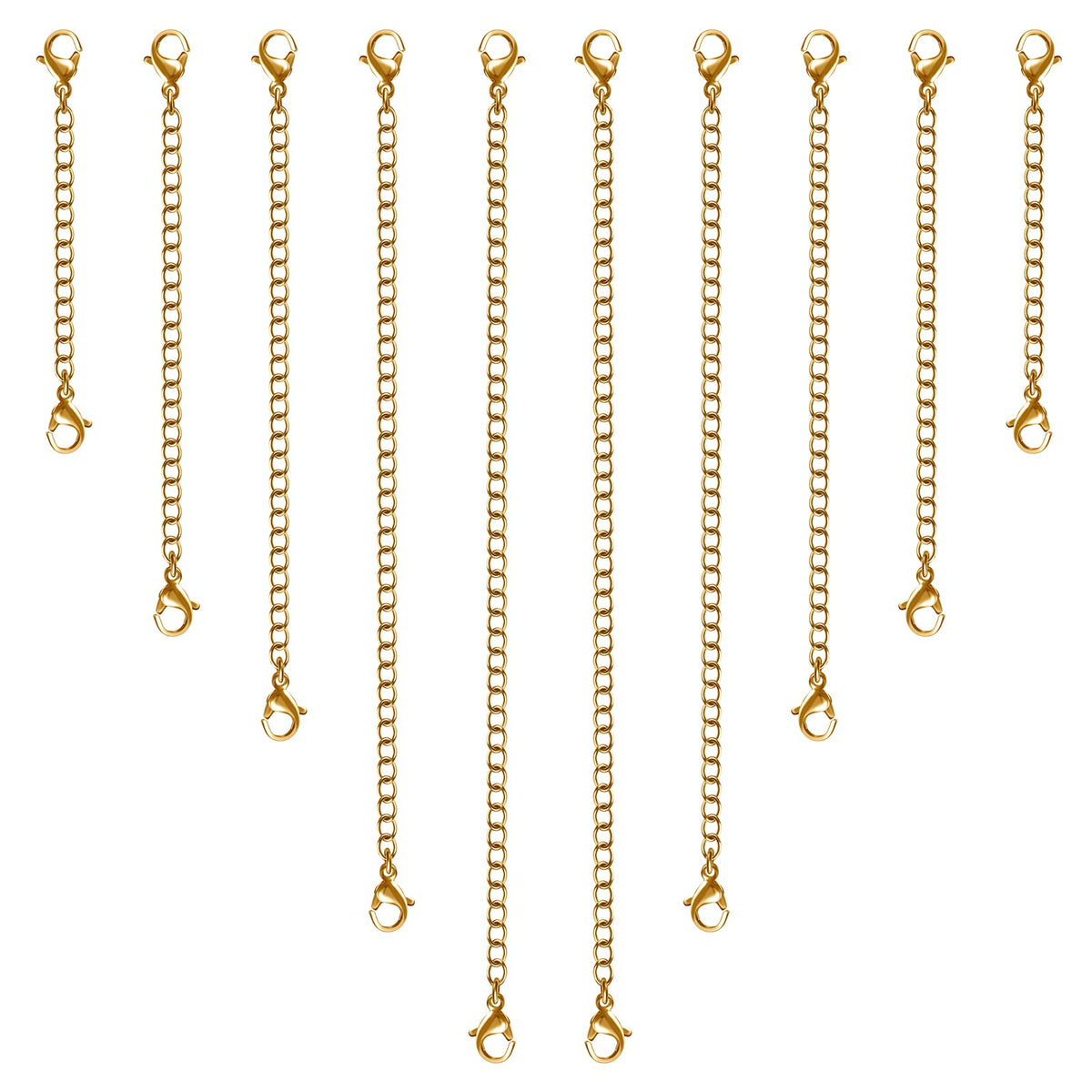 Necklace Extenders, 10 Pcs Stainless Steel Bracelet Anklet Extension Chains