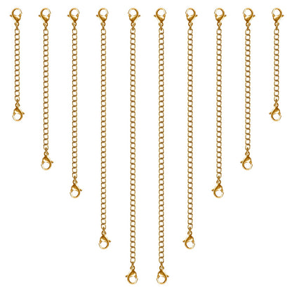 Necklace Extenders, 10 Pcs Stainless Steel Bracelet Anklet Extension Chains