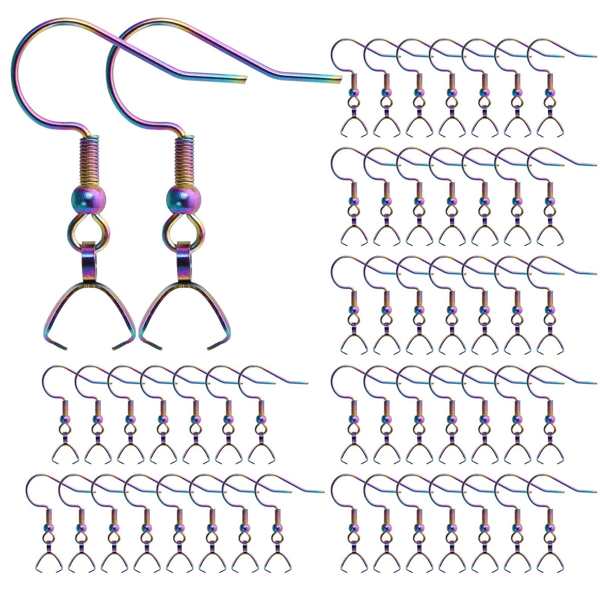 Earring Hooks 50 PCS/25 Pairs, Stainless Steel Ear Wires Fish Hooks