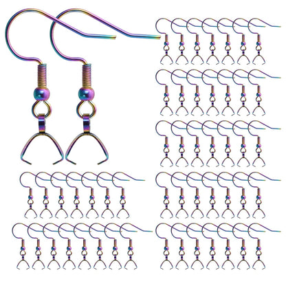 Earring Hooks 50 PCS/25 Pairs, Stainless Steel Ear Wires Fish Hooks