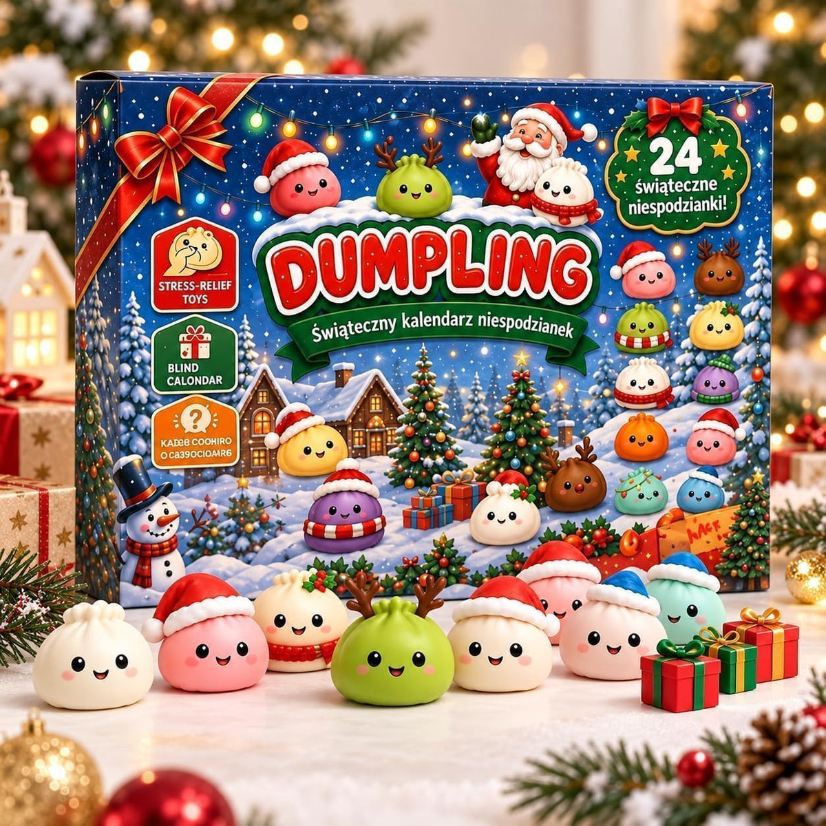 Christmas Squishy Advent Calendar 2026,24-Day Countdown to Christmas Decor,Mystery Squishy Advent Calendar for Adults,Stocking Stuffers, and Holiday Gifts;，D