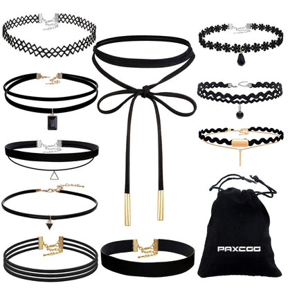 Black Choker Necklaces Set for Women