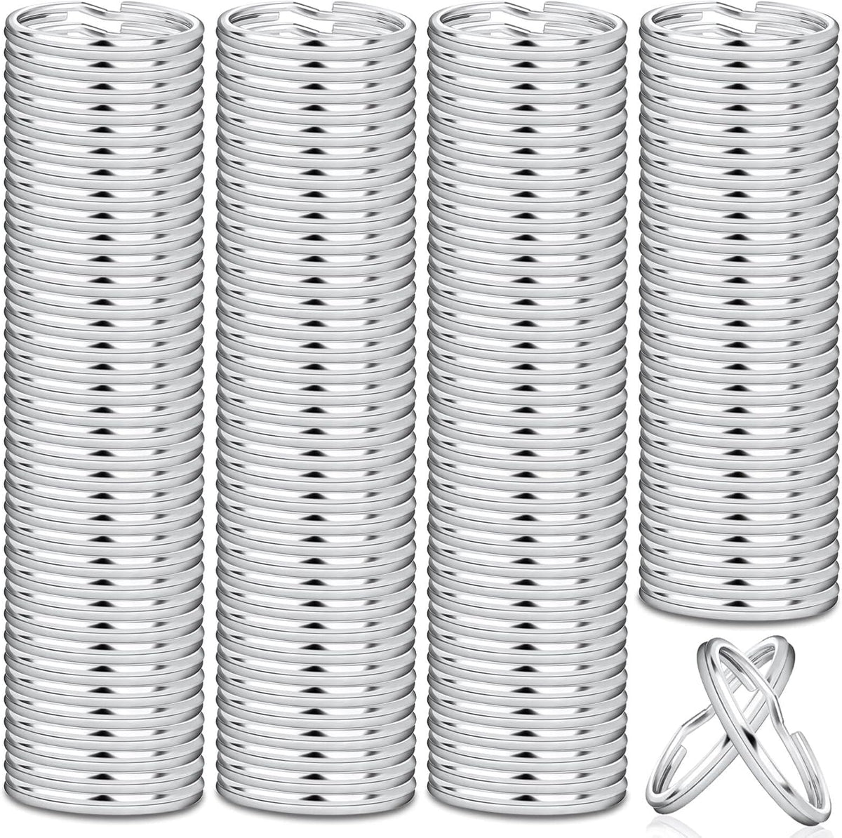 100 Pack Keyrings, Split Key Rings Bulk for Keychain and Crafts (1 Inch)