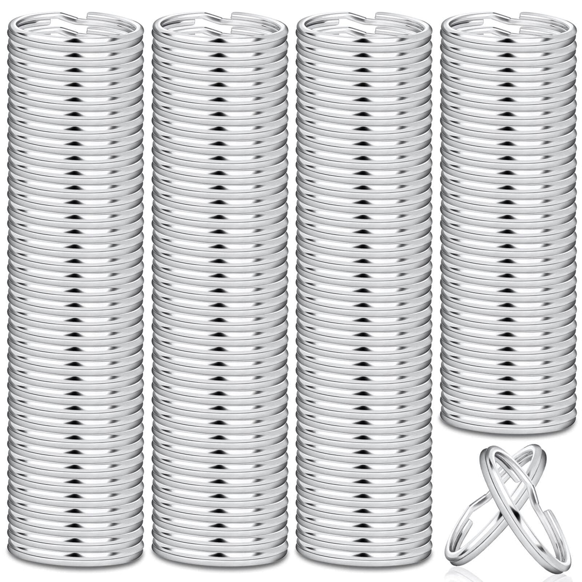 100 Pack Keyrings, Split Key Rings Bulk for Keychain and Crafts (1 Inch)