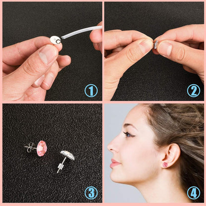 Earring Posts and Backs, 2000 Pcs Hypoallergenic Earring Studs Kit