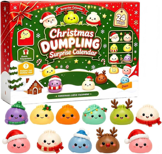 Christmas Squishy Advent Calendar 2026,24-Day Countdown to Christmas Decor,Mystery Squishy Advent Calendar for Adults,Stocking Stuffers, and Holiday Gifts;，D