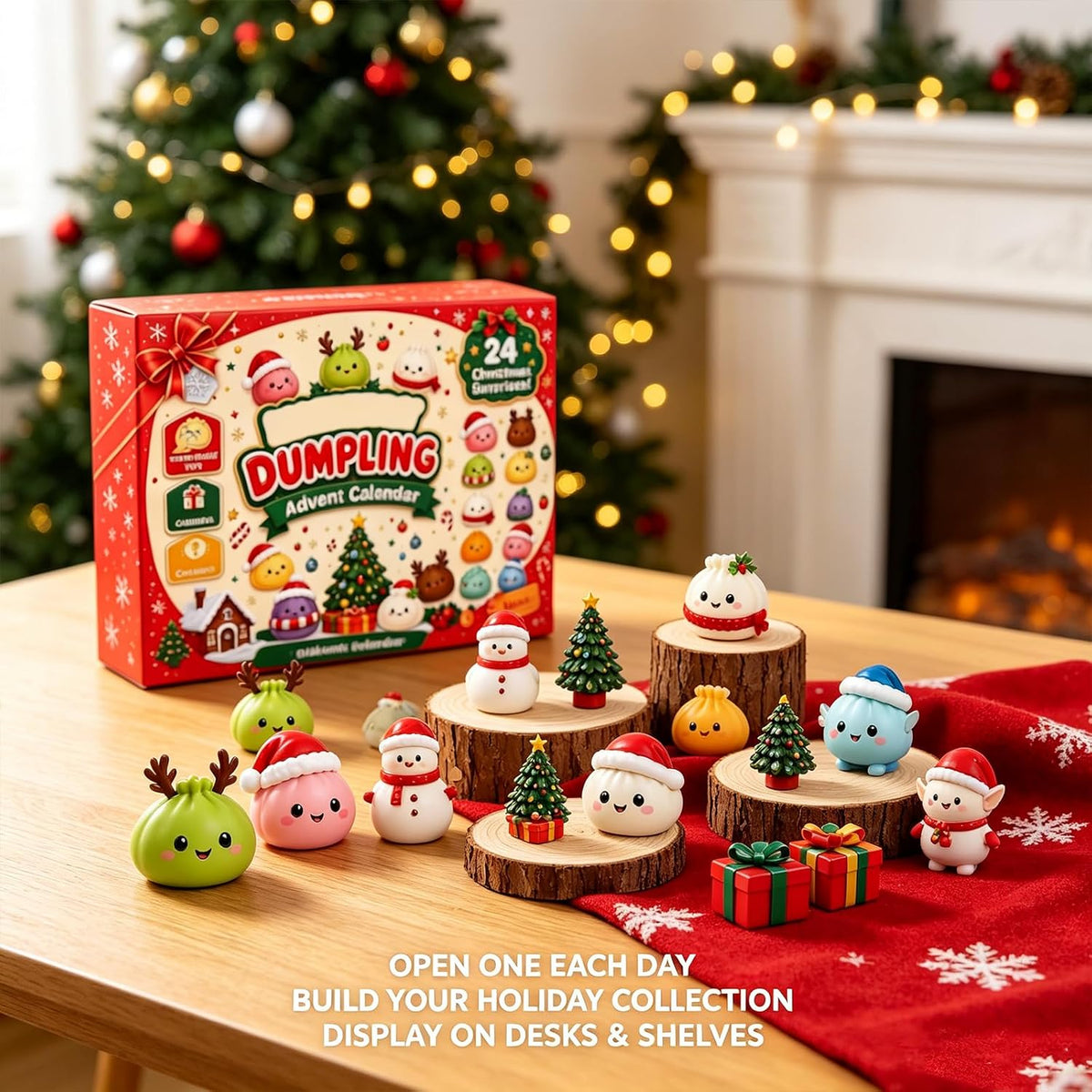 Christmas Squishy Advent Calendar 2026,24-Day Countdown to Christmas Decor,Mystery Squishy Advent Calendar for Adults,Stocking Stuffers, and Holiday Gifts;，D