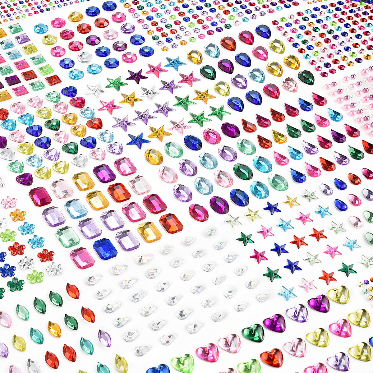 2102 Pcs Gems Stickers, Self Adhesive Gems, Bling Rhinestones