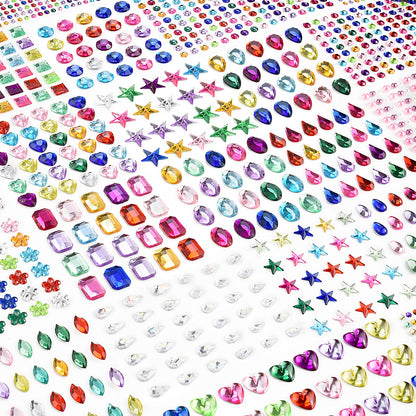 2102 Pcs Gems Stickers, Self Adhesive Gems, Bling Rhinestones