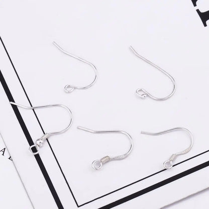 925 Sterling Silver 6Pcs 10-19mm Earring Findings Ear Clasps Hooks Fitting DIY Jewelry Making Accessories Hook Ear wire Supplies