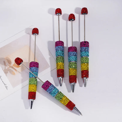 Rainbow Color Ballpoint Pens with Full Clay Rhinestone Covered, Bling Decorative Pens
