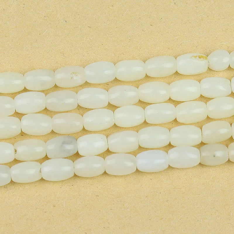 Natural 4x6mm Rice Shaped Gemstone Loose Bead, Aqua Terra Picasso Jasper Opal Jade Rice Stone Beads for DIY Jewelry Making, 38CM
