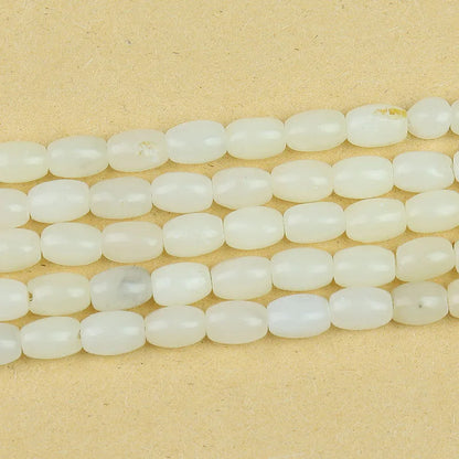 Natural 4x6mm Rice Shaped Gemstone Loose Bead, Aqua Terra Picasso Jasper Opal Jade Rice Stone Beads for DIY Jewelry Making, 38CM
