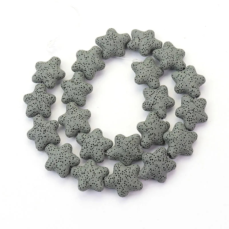 Wholesale Good Quality Many Colors Pink Blue Green Star Shape Volcanic Rock Lava Stone Beads for Jewelry Making 23mm