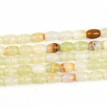 Natural 4x6mm Rice Shaped Gemstone Loose Bead, Aqua Terra Picasso Jasper Opal Jade Rice Stone Beads for DIY Jewelry Making, 38CM