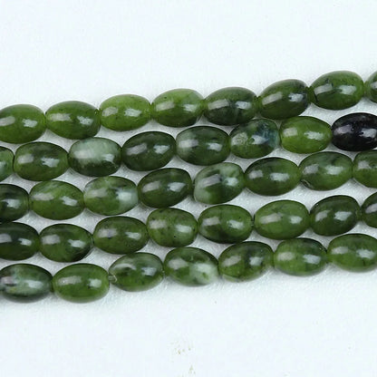 Natural 4x6mm Rice Shaped Gemstone Loose Bead, Aqua Terra Picasso Jasper Opal Jade Rice Stone Beads for DIY Jewelry Making, 38CM