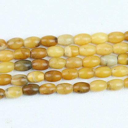 Natural 4x6mm Rice Shaped Gemstone Loose Bead, Aqua Terra Picasso Jasper Opal Jade Rice Stone Beads for DIY Jewelry Making, 38CM