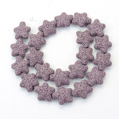 Wholesale Good Quality Many Colors Pink Blue Green Star Shape Volcanic Rock Lava Stone Beads for Jewelry Making 23mm