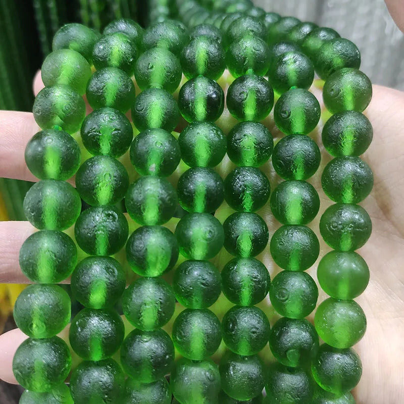 Wholesale Matte Loose Beads Green Red White Blue Rough Red Meteorite Beads Czech Moldavite Glass Beads for Jewelry Making