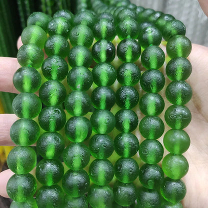 Wholesale Matte Loose Beads Green Red White Blue Rough Red Meteorite Beads Czech Moldavite Glass Beads for Jewelry Making
